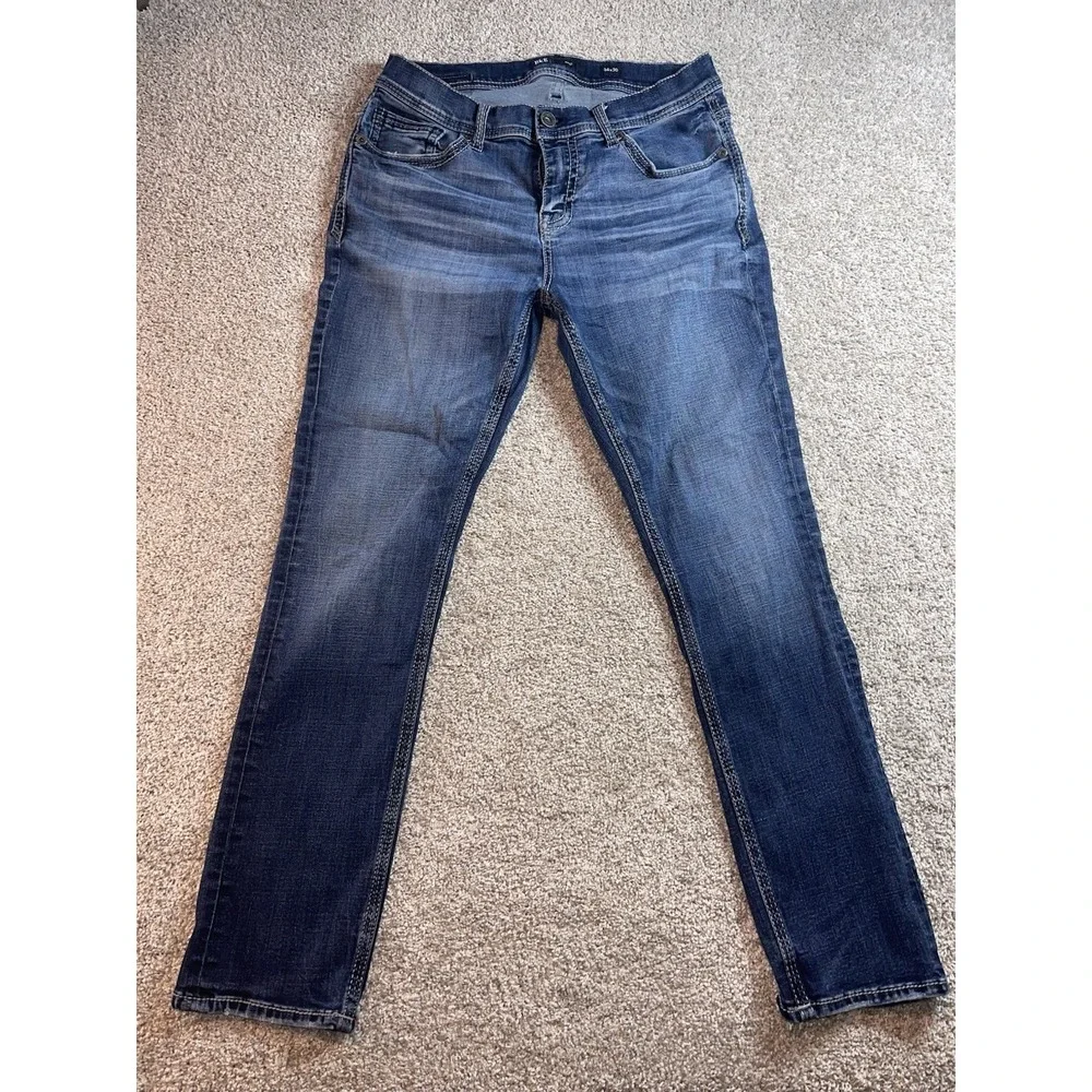 BKE Alec Men's Straight Leg Stretch Jeans Blue Denim Wash 34x30